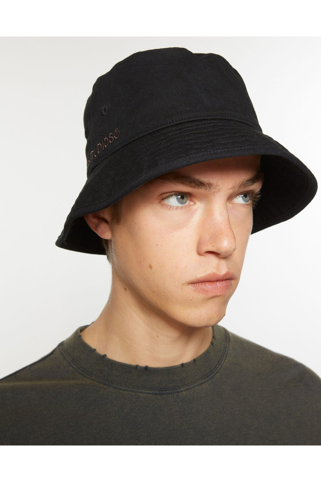 Acne Studios-OUTLET-SALE-Brimmo Twill Logo Bucket Hat-ARCHIVIST