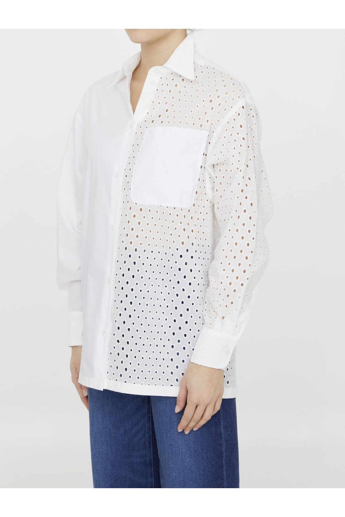 KENZO-OUTLET-SALE-Broderie anglaise cotton shirt-ARCHIVIST