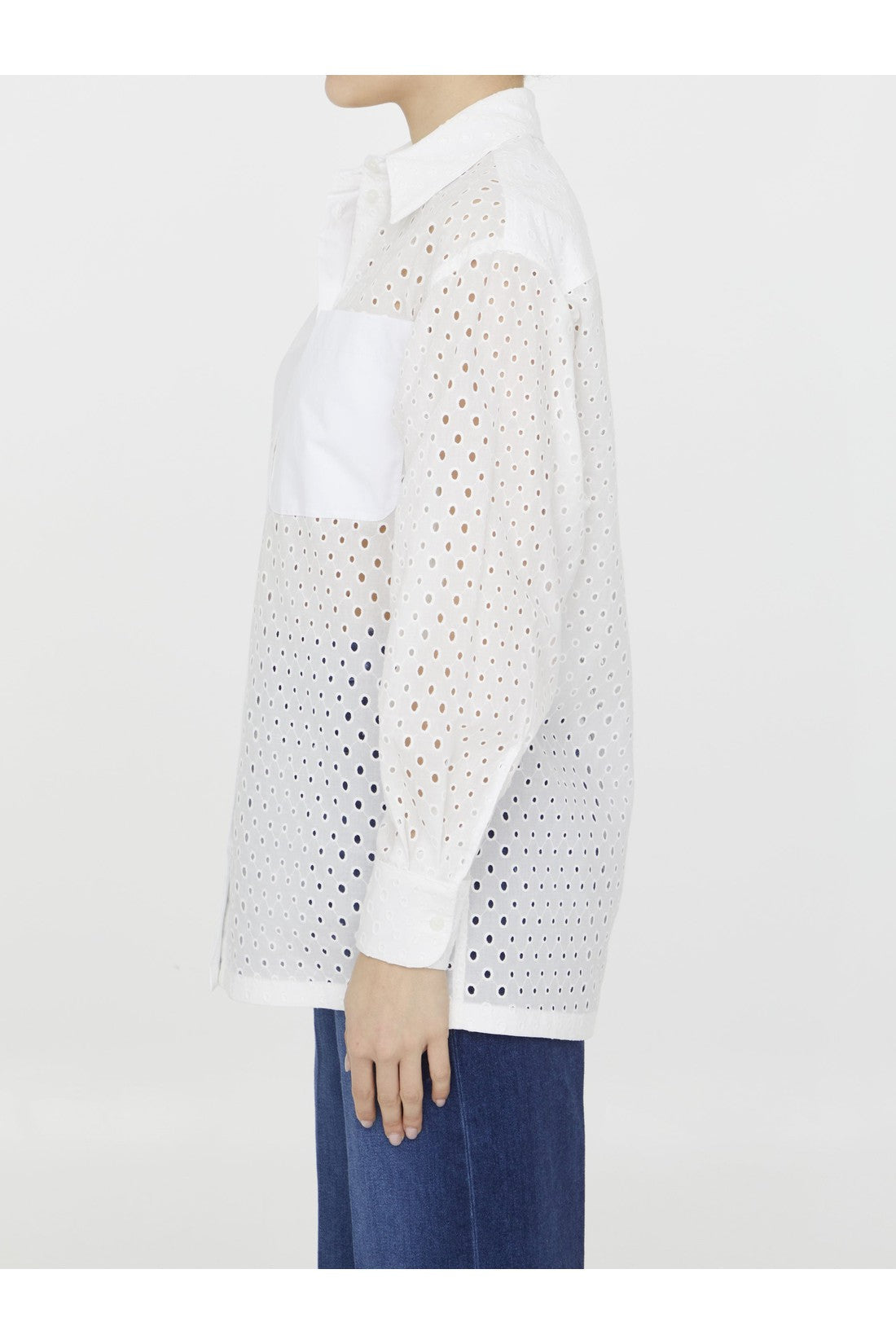 KENZO-OUTLET-SALE-Broderie anglaise cotton shirt-ARCHIVIST