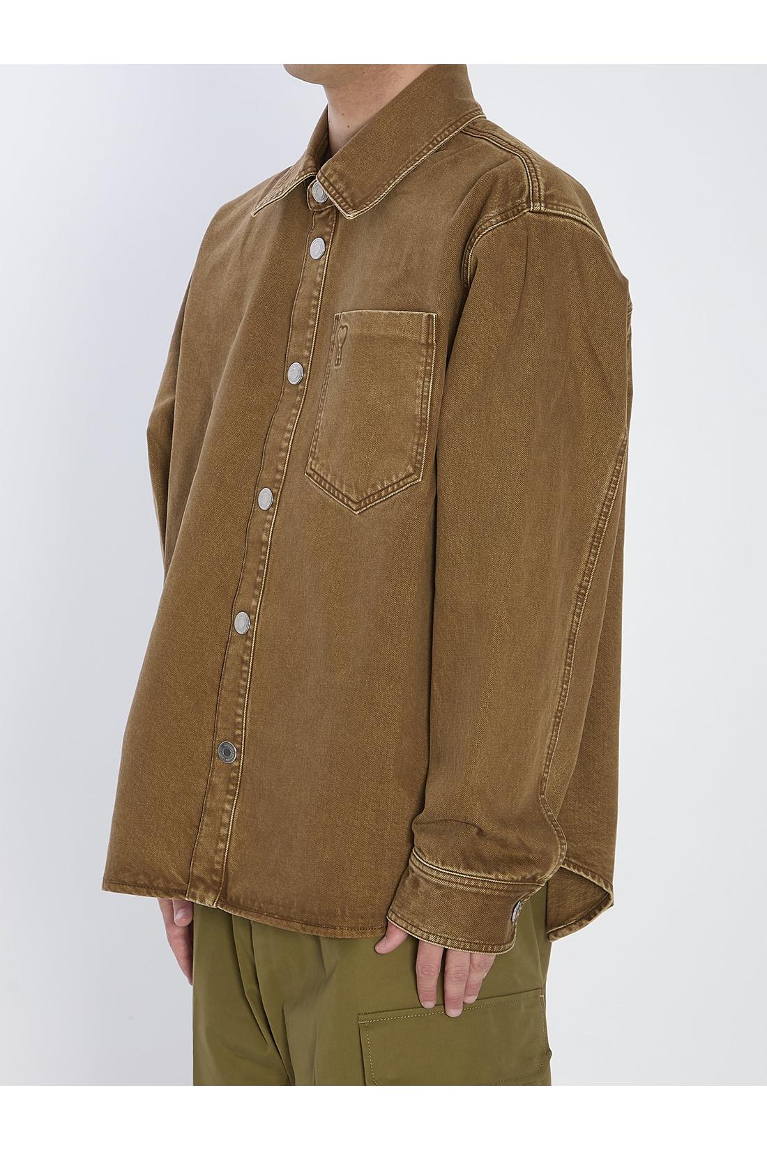 Ami Paris-OUTLET-SALE-Brown cotton overshirt-ARCHIVIST