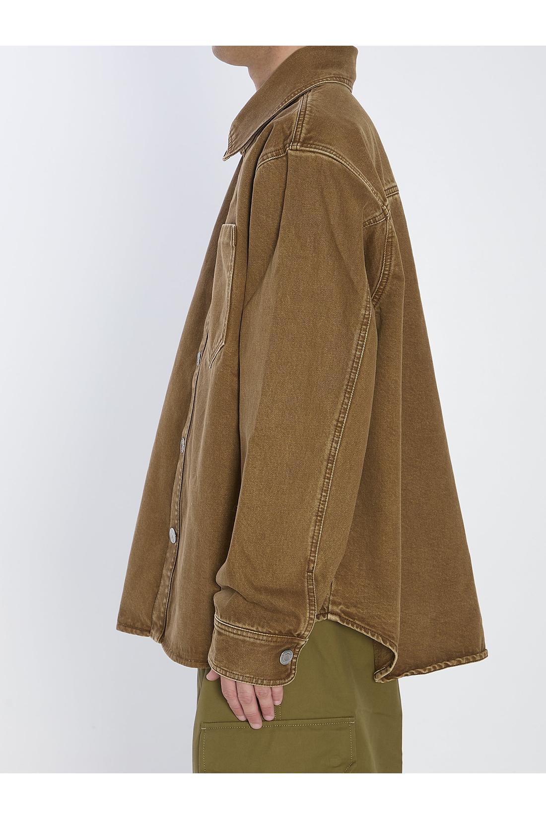 Ami Paris-OUTLET-SALE-Brown cotton overshirt-ARCHIVIST
