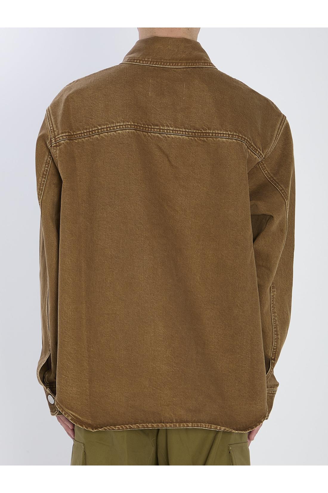 Ami Paris-OUTLET-SALE-Brown cotton overshirt-ARCHIVIST