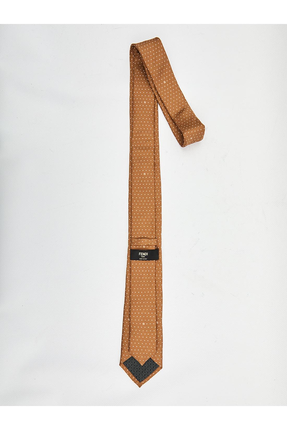 Fendi-OUTLET-SALE-Brown silk tie-ARCHIVIST