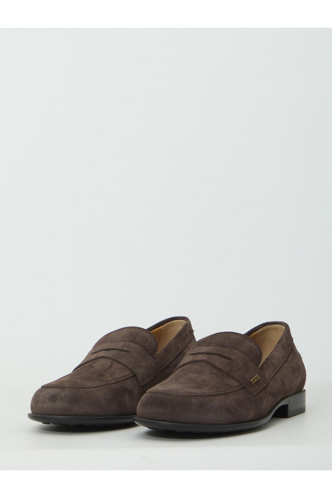 Tod'S-OUTLET-SALE-Brown suede loafers-ARCHIVIST