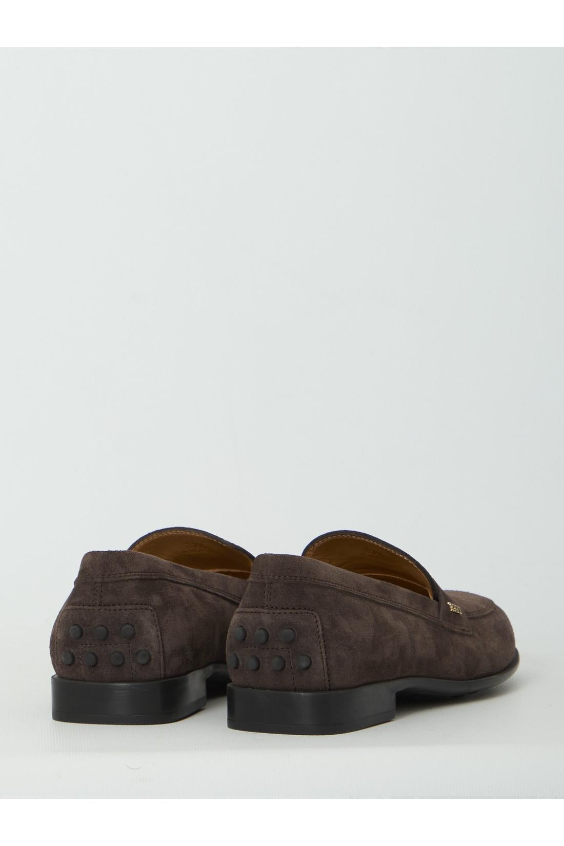 Tod'S-OUTLET-SALE-Brown suede loafers-ARCHIVIST