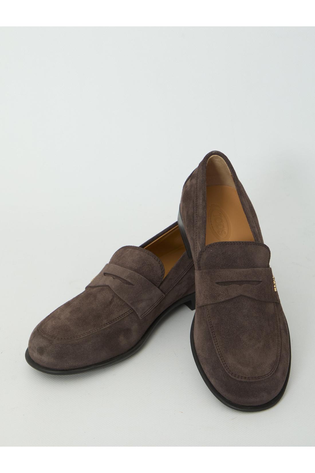 Tod'S-OUTLET-SALE-Brown suede loafers-ARCHIVIST