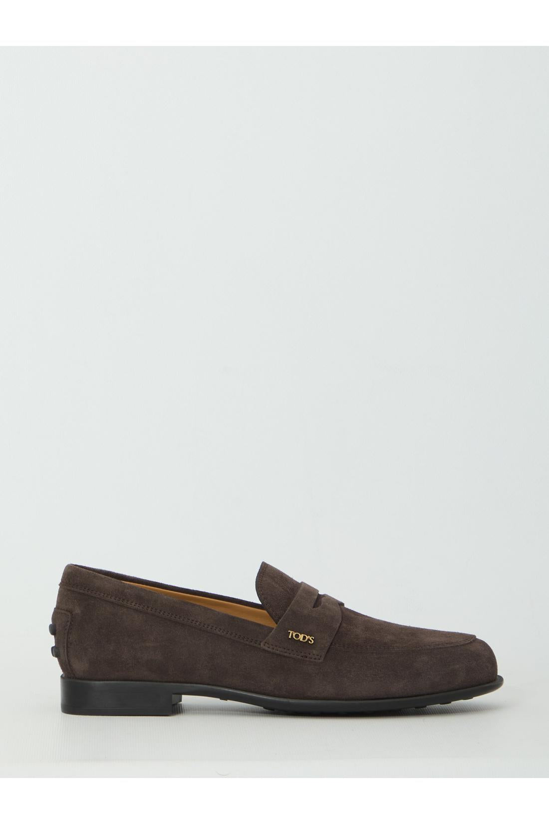 Tod'S-OUTLET-SALE-Brown suede loafers-ARCHIVIST