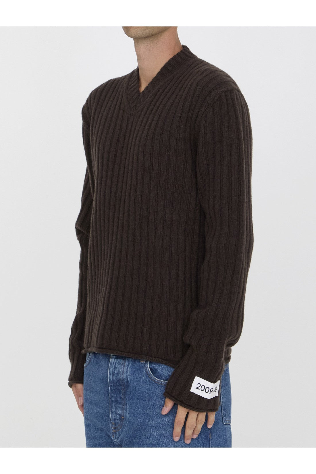 DOLCE&GABBANA-OUTLET-SALE-Brown wool sweater-ARCHIVIST