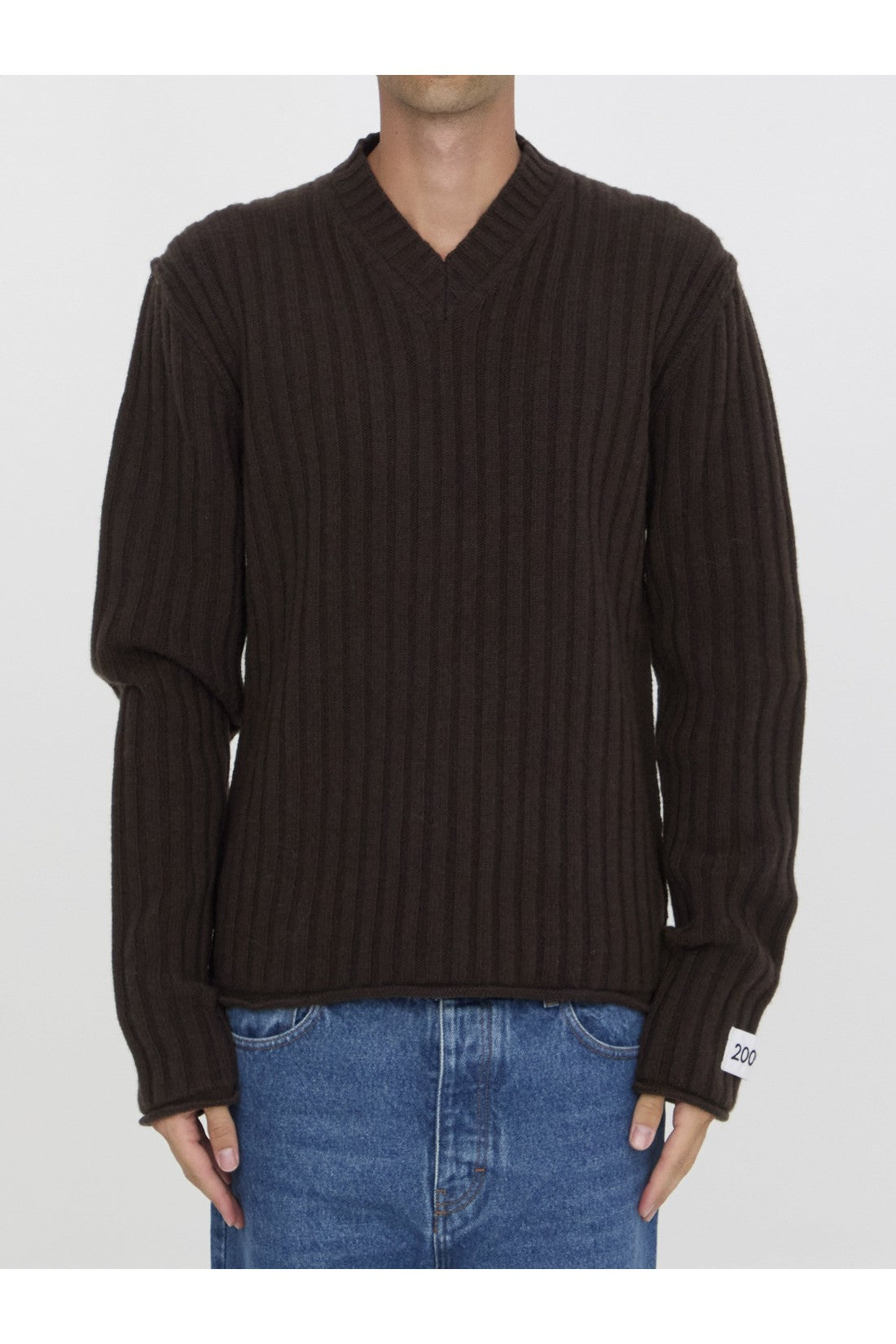 DOLCE&GABBANA-OUTLET-SALE-Brown wool sweater-ARCHIVIST