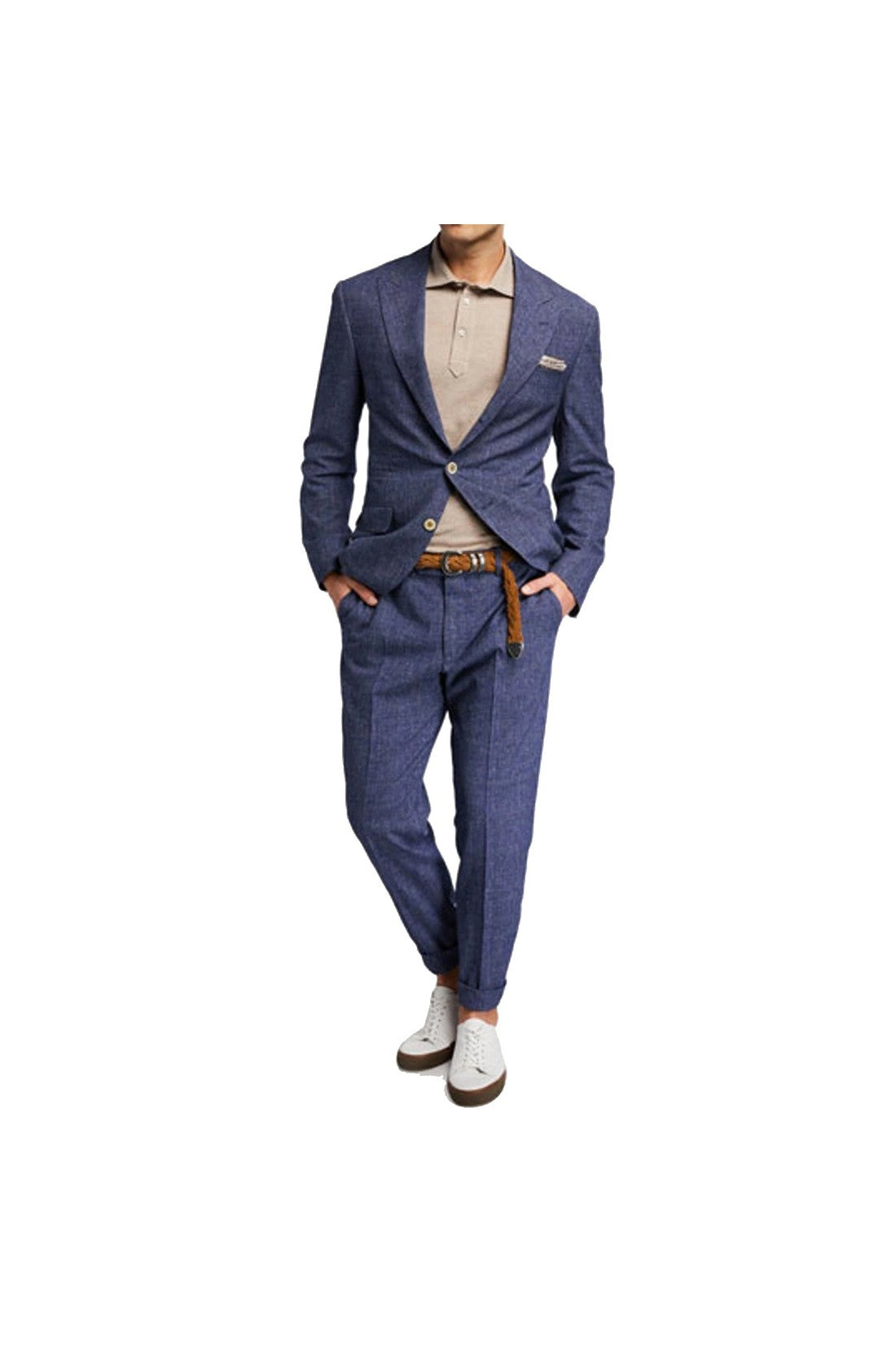 BRUNELLO CUCINELLI-OUTLET-SALE-Brunello Cucinelli Blue Wool Suit-ARCHIVIST