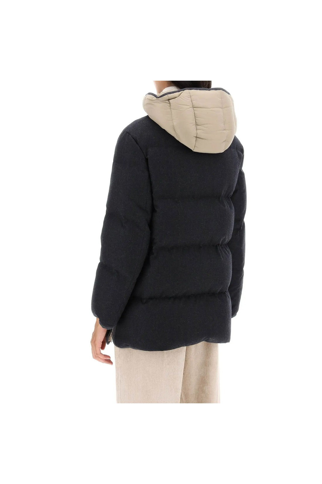 BRUNELLO CUCINELLI-OUTLET-SALE-Brunello Cucinelli Hooded Puff Coat-ARCHIVIST