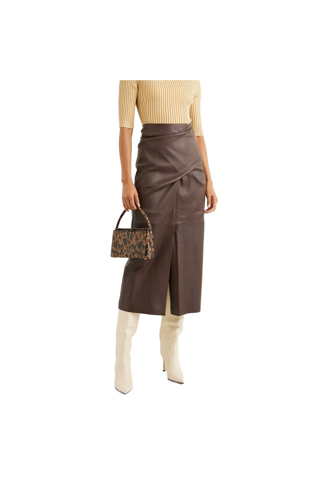 BRUNELLO CUCINELLI-OUTLET-SALE-Brunello Cucinelli Leather Skirt-ARCHIVIST