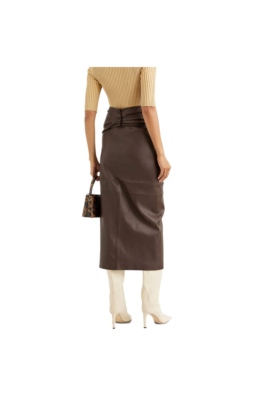 BRUNELLO CUCINELLI-OUTLET-SALE-Brunello Cucinelli Leather Skirt-ARCHIVIST