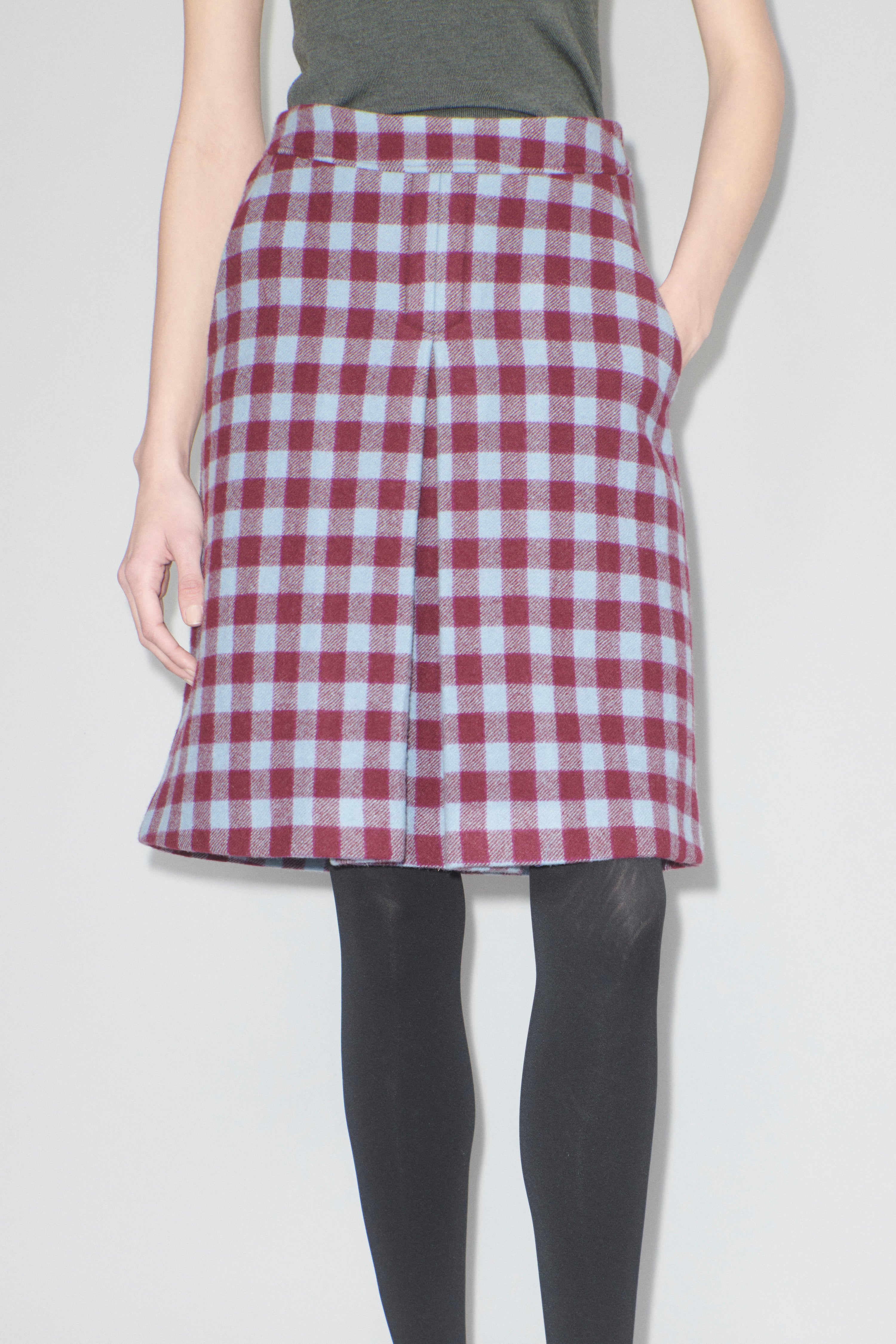 Brushed Vichy Rock-Kleider & Röcke-Odeeh-34-Crimson-ARCHIVIST