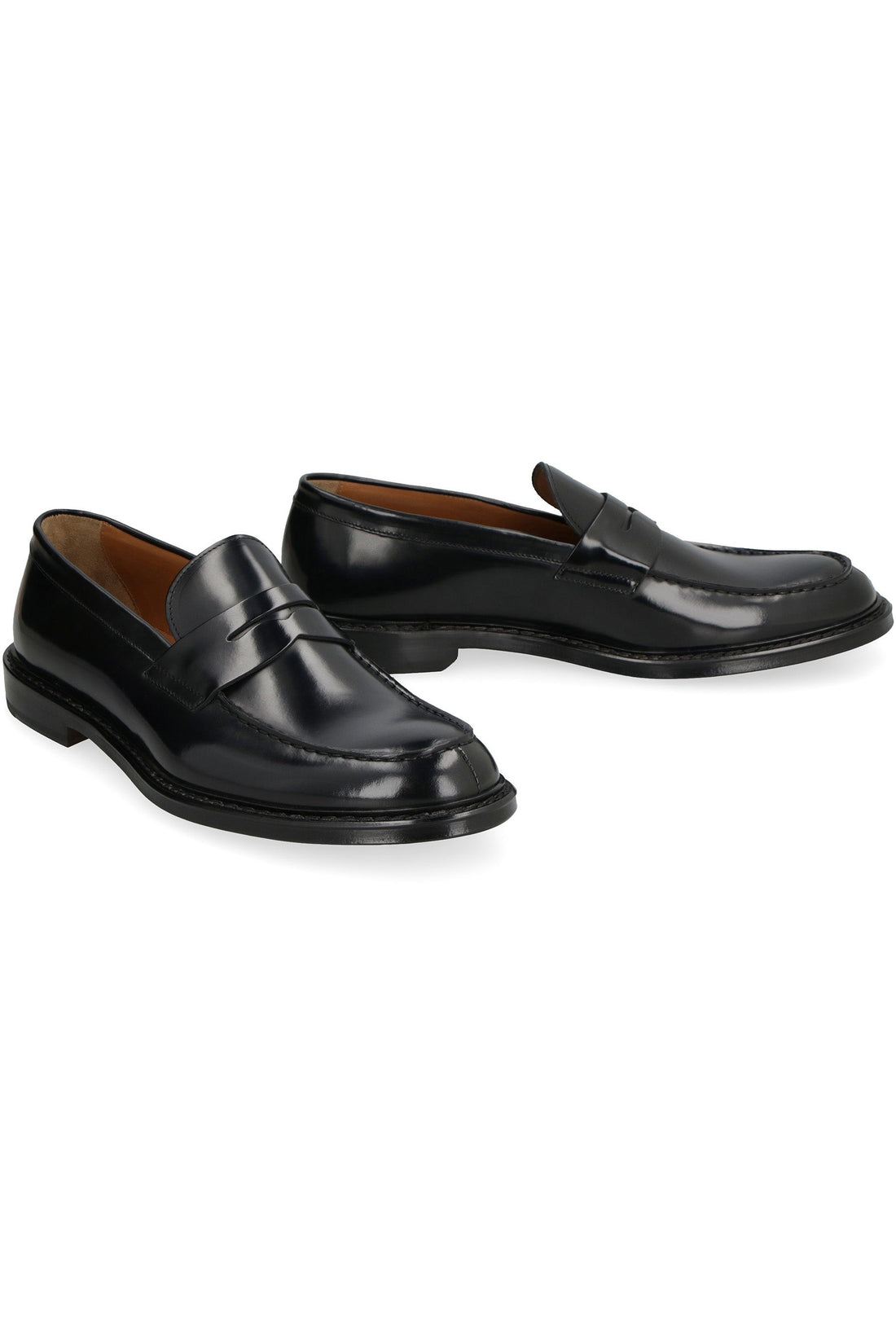 Doucal's-OUTLET-SALE-Brushed leather loafers-ARCHIVIST