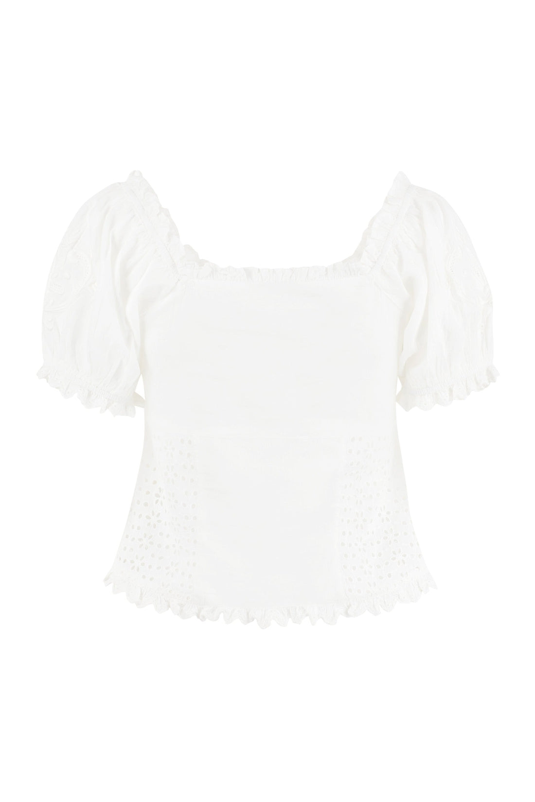 LoveShackFancy-OUTLET-SALE-Bryant cotton and lace blouse-ARCHIVIST
