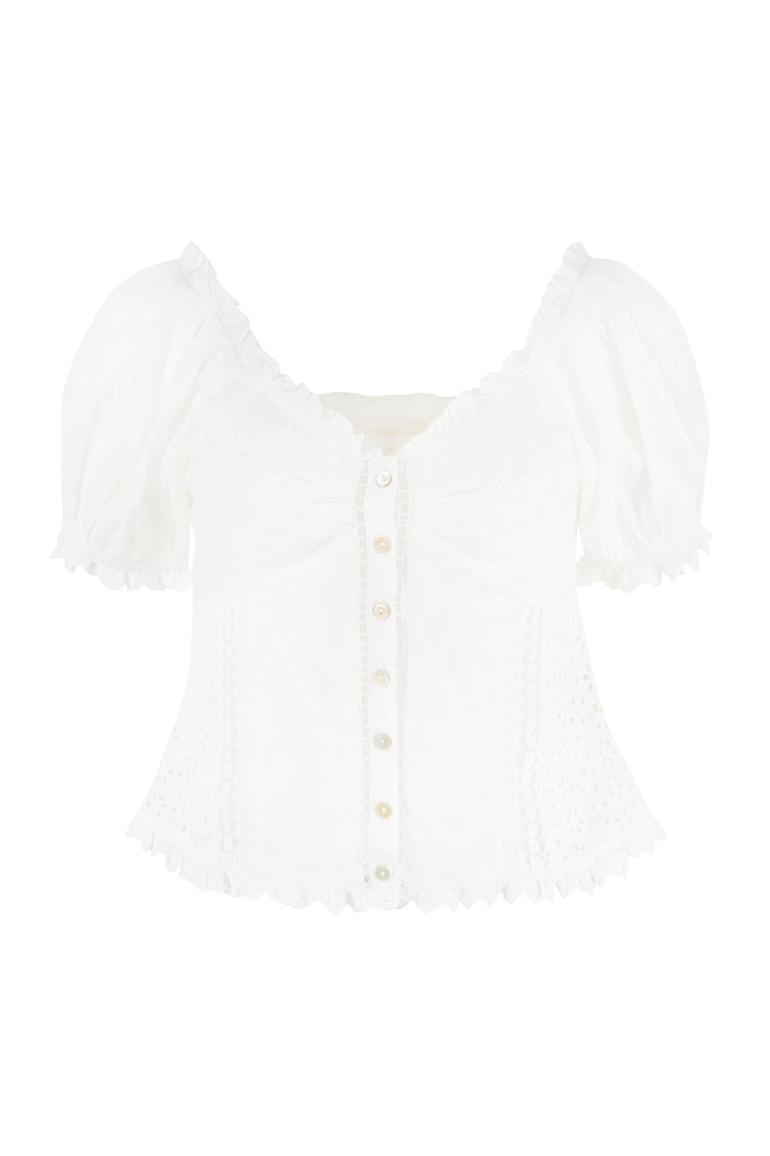 LoveShackFancy-OUTLET-SALE-Bryant cotton and lace blouse-ARCHIVIST