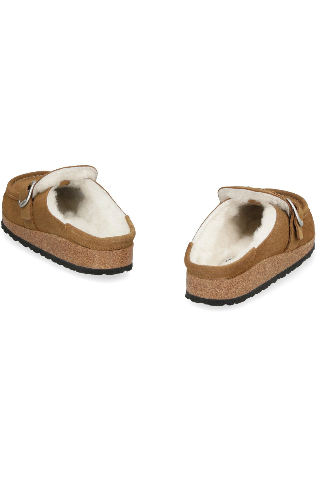Birkenstock-OUTLET-SALE-Buckley Shearling suede and fur slippers-ARCHIVIST