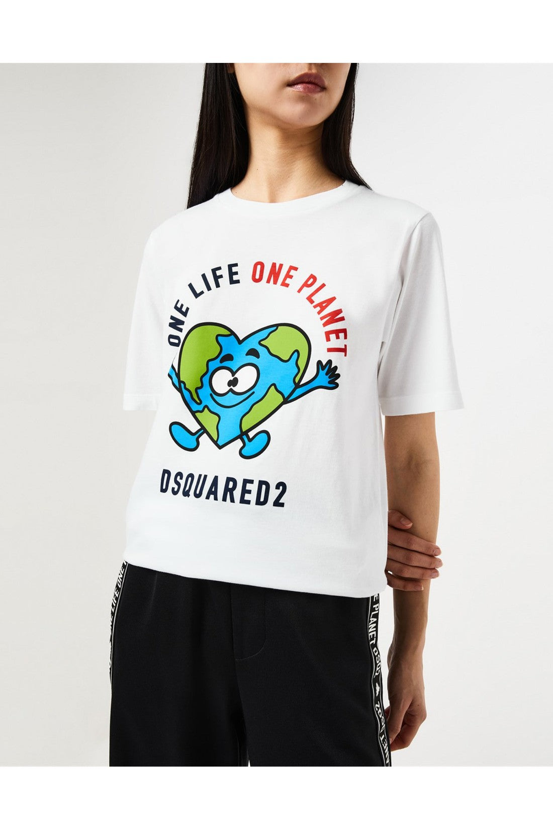 Dsquared2-OUTLET-SALE-Buddy Earth Logo T-Shirt-ARCHIVIST