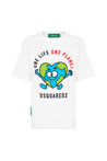 Dsquared2-OUTLET-SALE-Buddy Earth Logo T-Shirt-ARCHIVIST