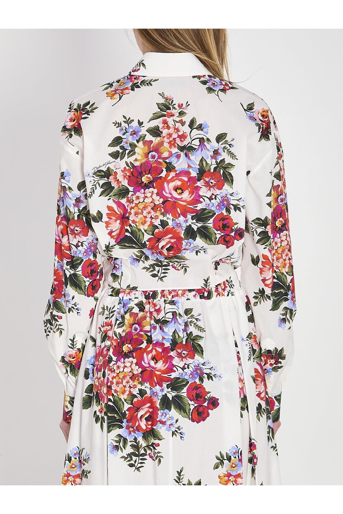 Dolce & Gabbana-OUTLET-SALE-Bunch of flowers print shirt-ARCHIVIST