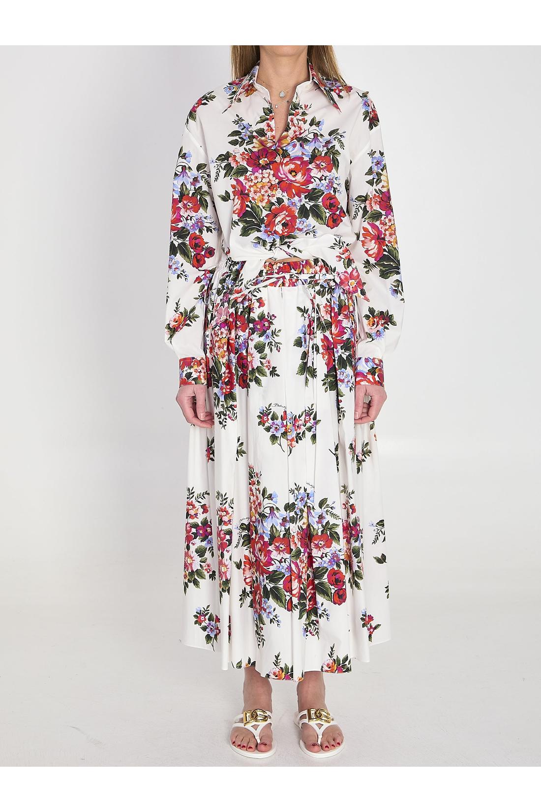 Dolce & Gabbana-OUTLET-SALE-Bunch of flowers print shirt-ARCHIVIST