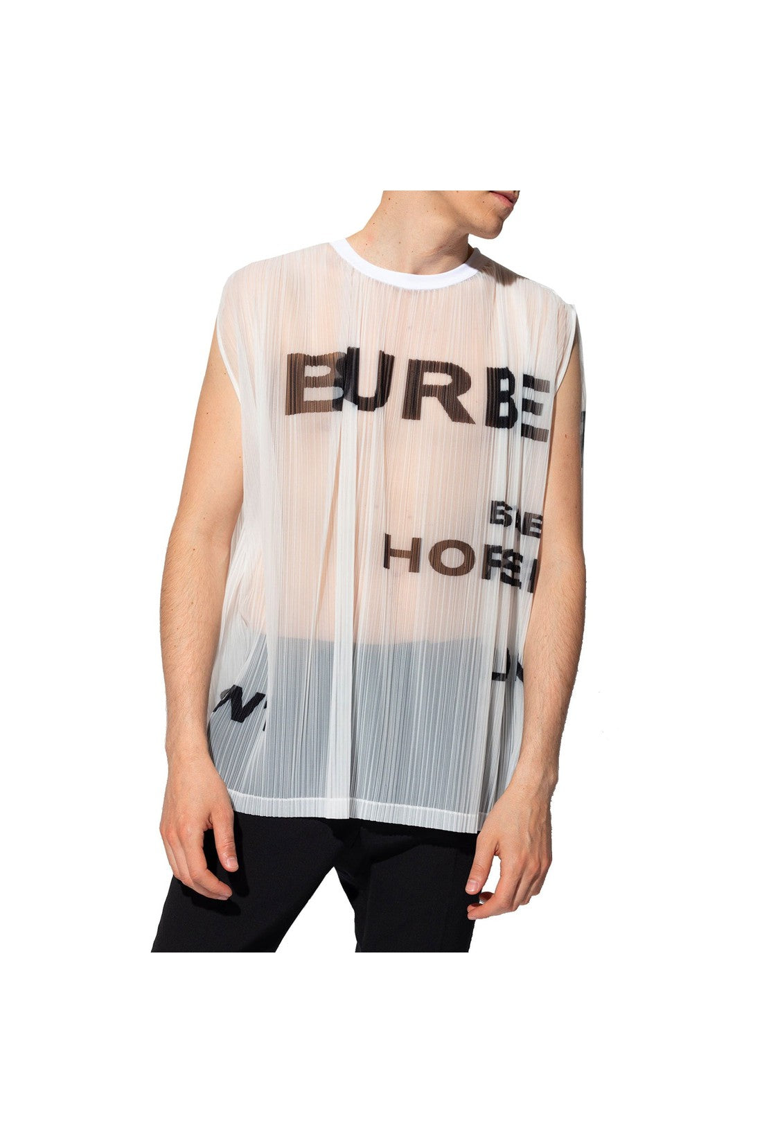 BURBERRY-OUTLET-SALE-Burberry Horseferry Print Mesh Tank Top-ARCHIVIST