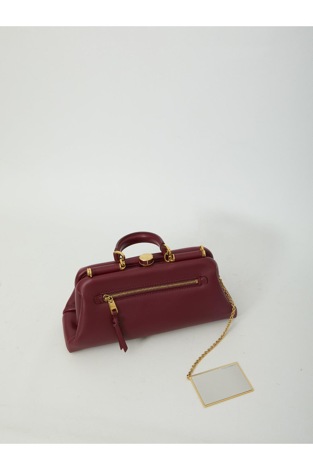 Dolce & Gabbana-OUTLET-SALE-Burgundy lambskin shoulder bag-ARCHIVIST