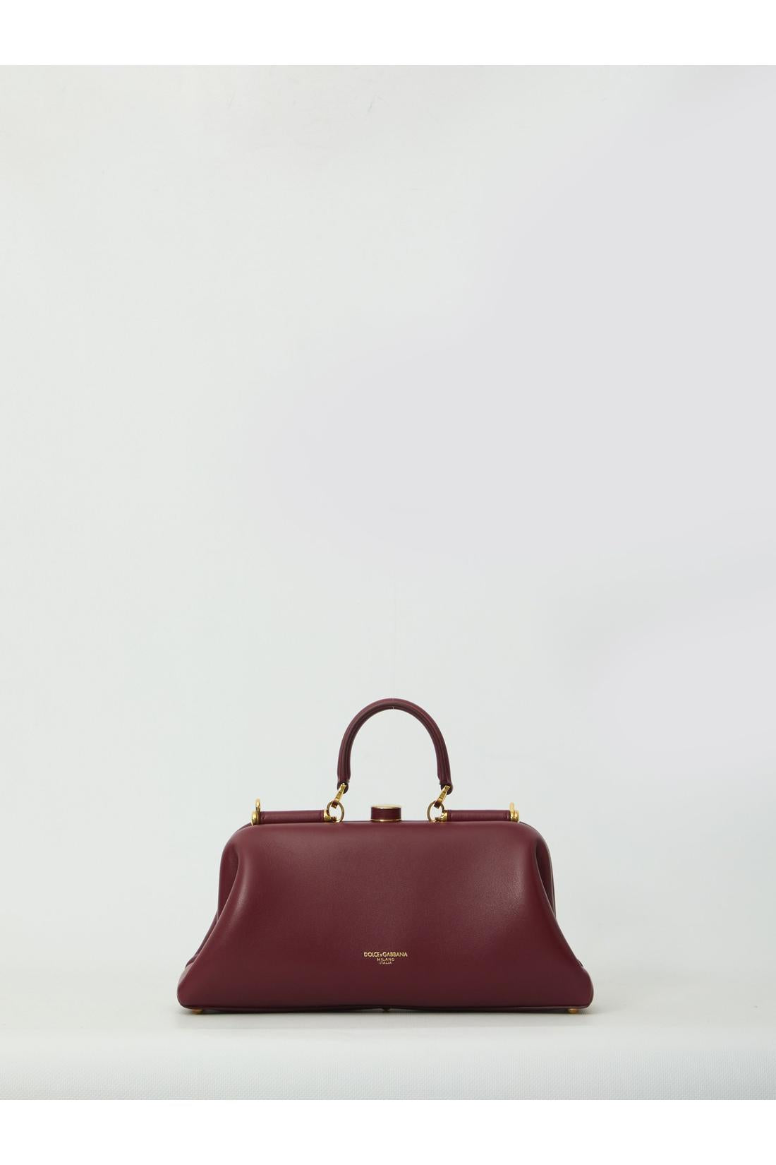Dolce & Gabbana-OUTLET-SALE-Burgundy lambskin shoulder bag-ARCHIVIST