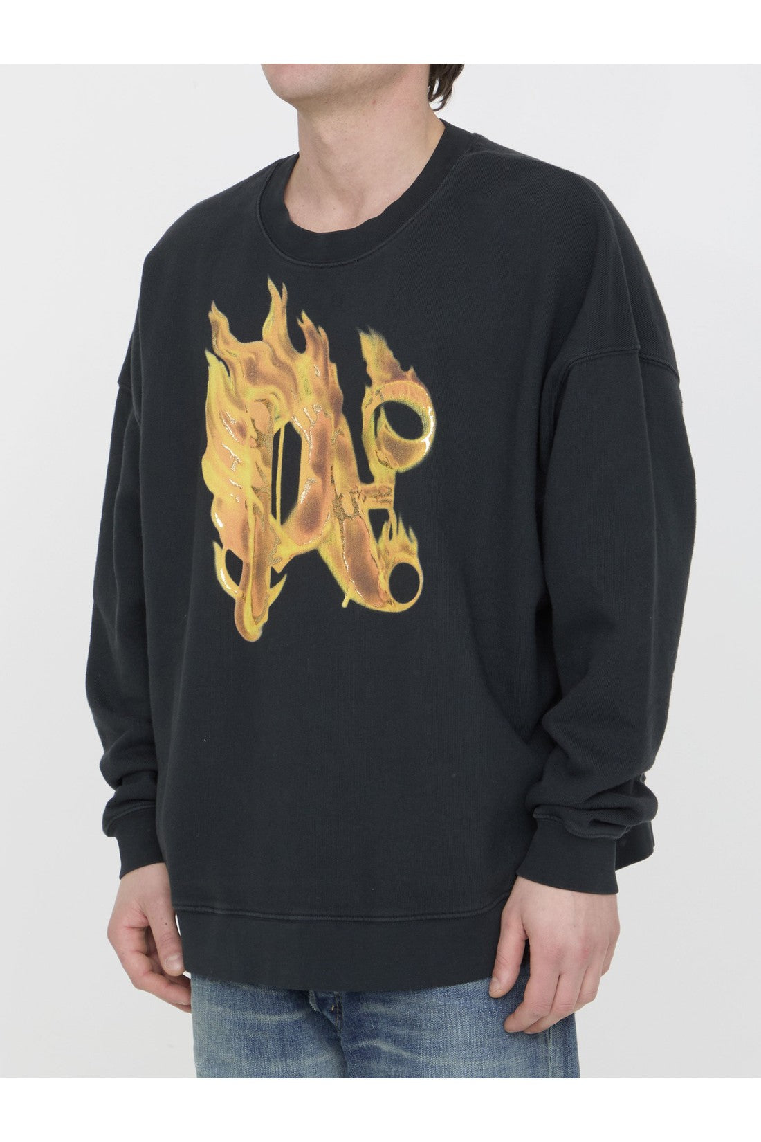 PALM ANGELS-OUTLET-SALE-Burning Monogram sweatshirt-ARCHIVIST