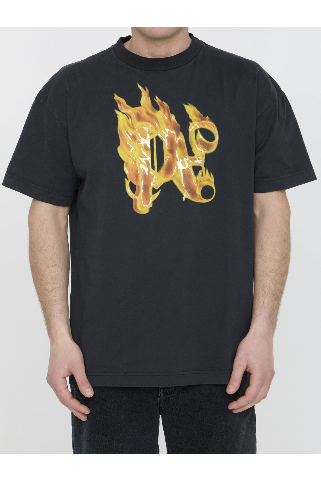 Palm Angels-OUTLET-SALE-Burning Monogram t-shirt-ARCHIVIST