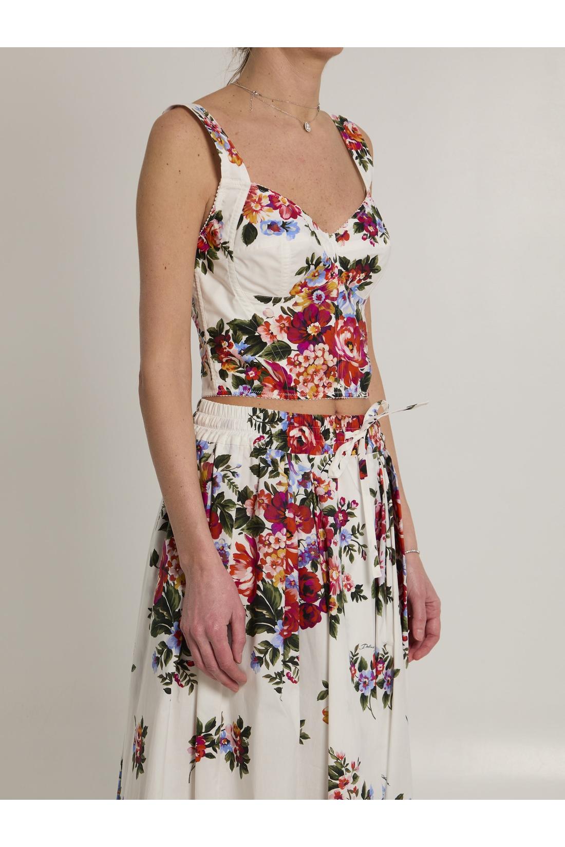 Dolce & Gabbana-OUTLET-SALE-Bustier top with floral print-ARCHIVIST