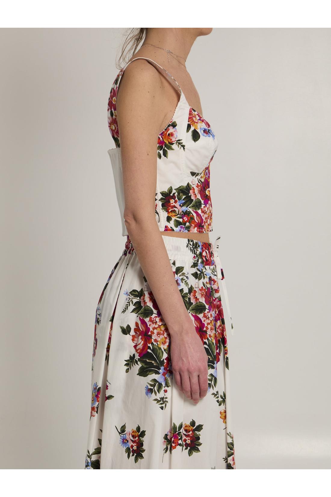 Dolce & Gabbana-OUTLET-SALE-Bustier top with floral print-ARCHIVIST