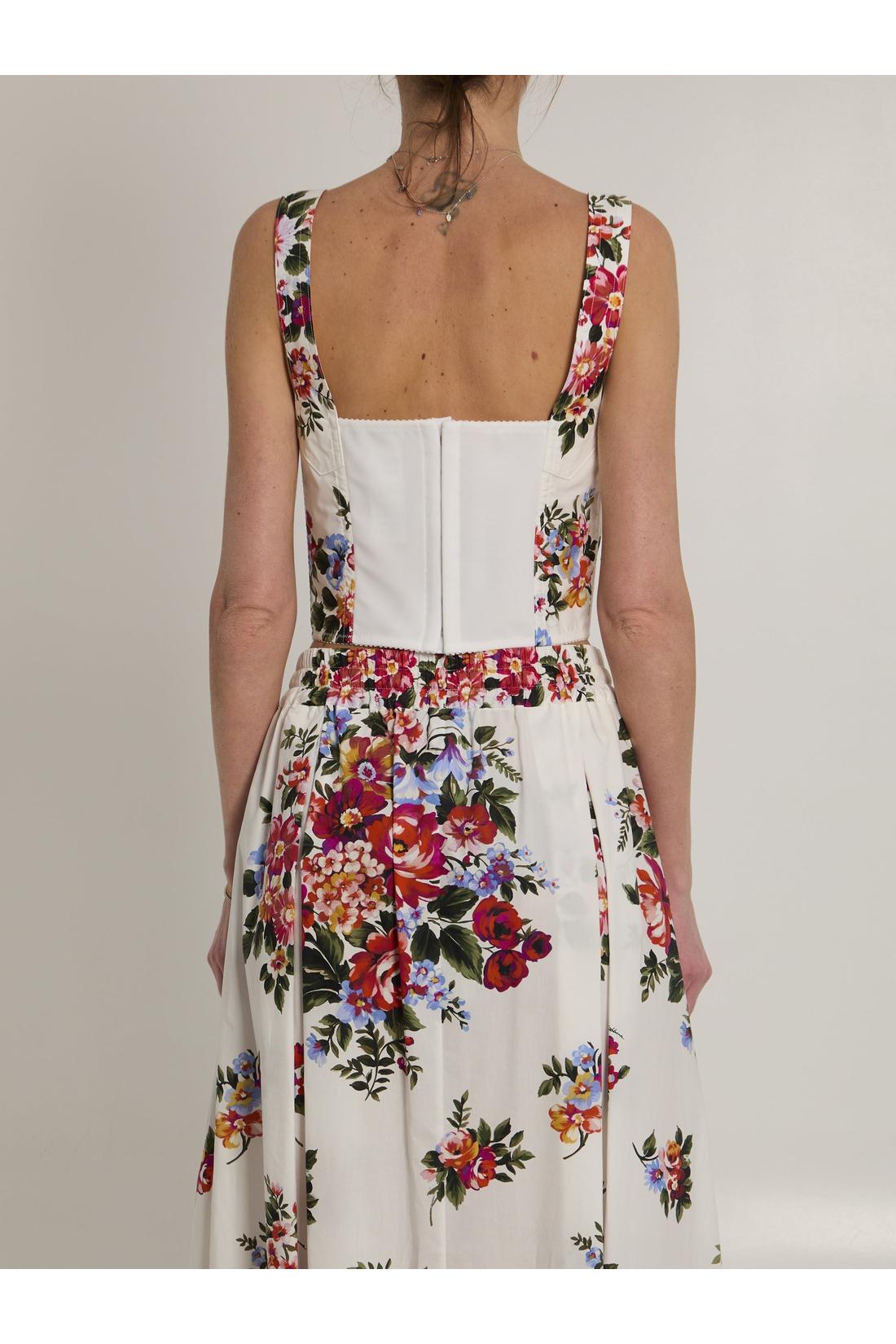 Dolce & Gabbana-OUTLET-SALE-Bustier top with floral print-ARCHIVIST