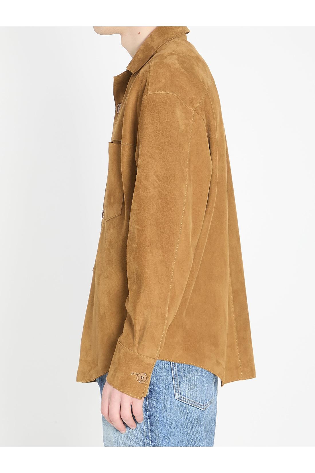 Ami Paris-OUTLET-SALE-Buttoned overshirt in suede-ARCHIVIST