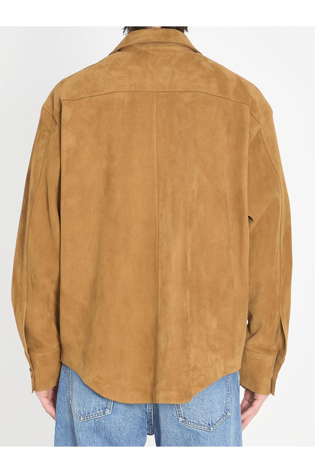 Ami Paris-OUTLET-SALE-Buttoned overshirt in suede-ARCHIVIST