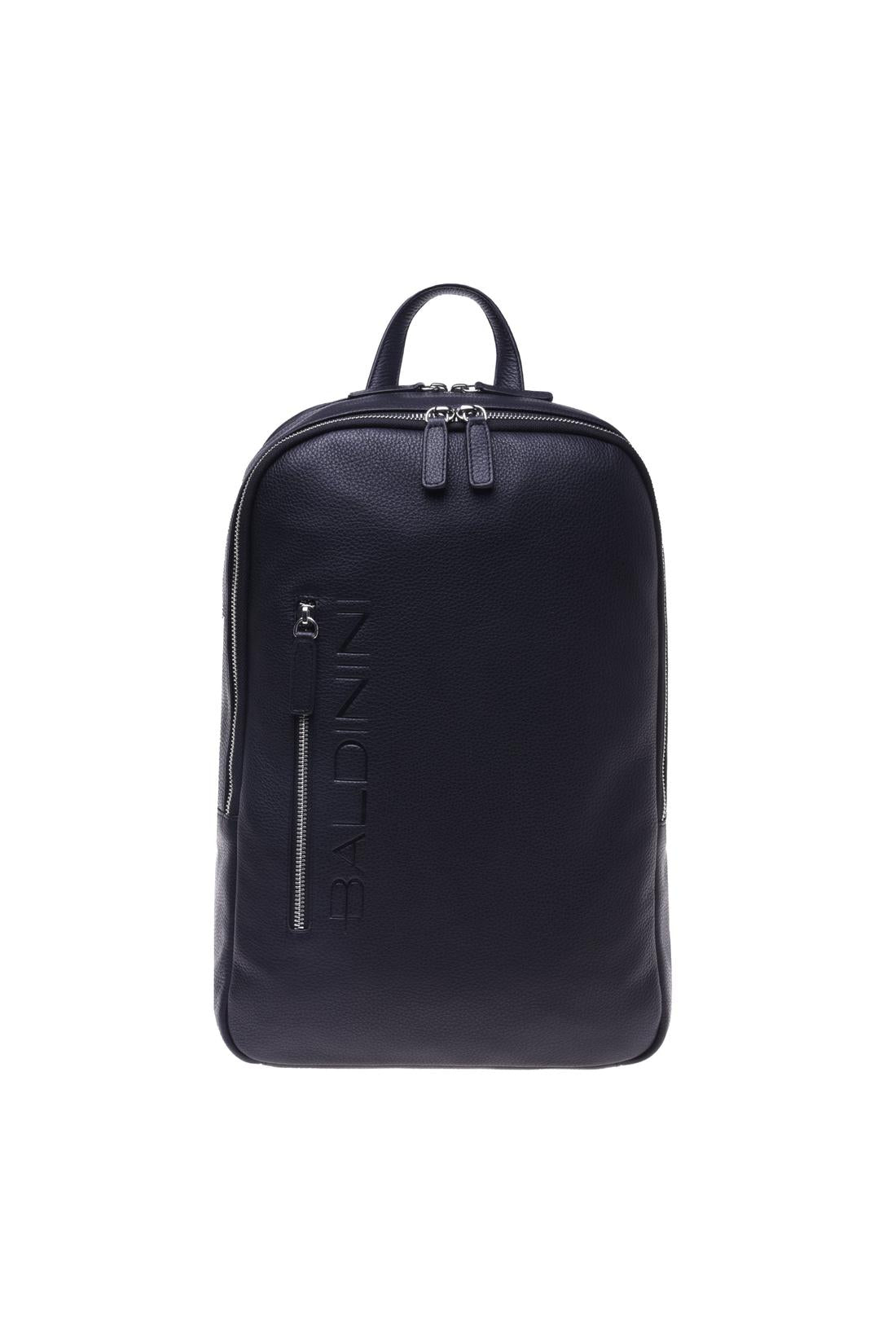 Black tumbled leather rucksack