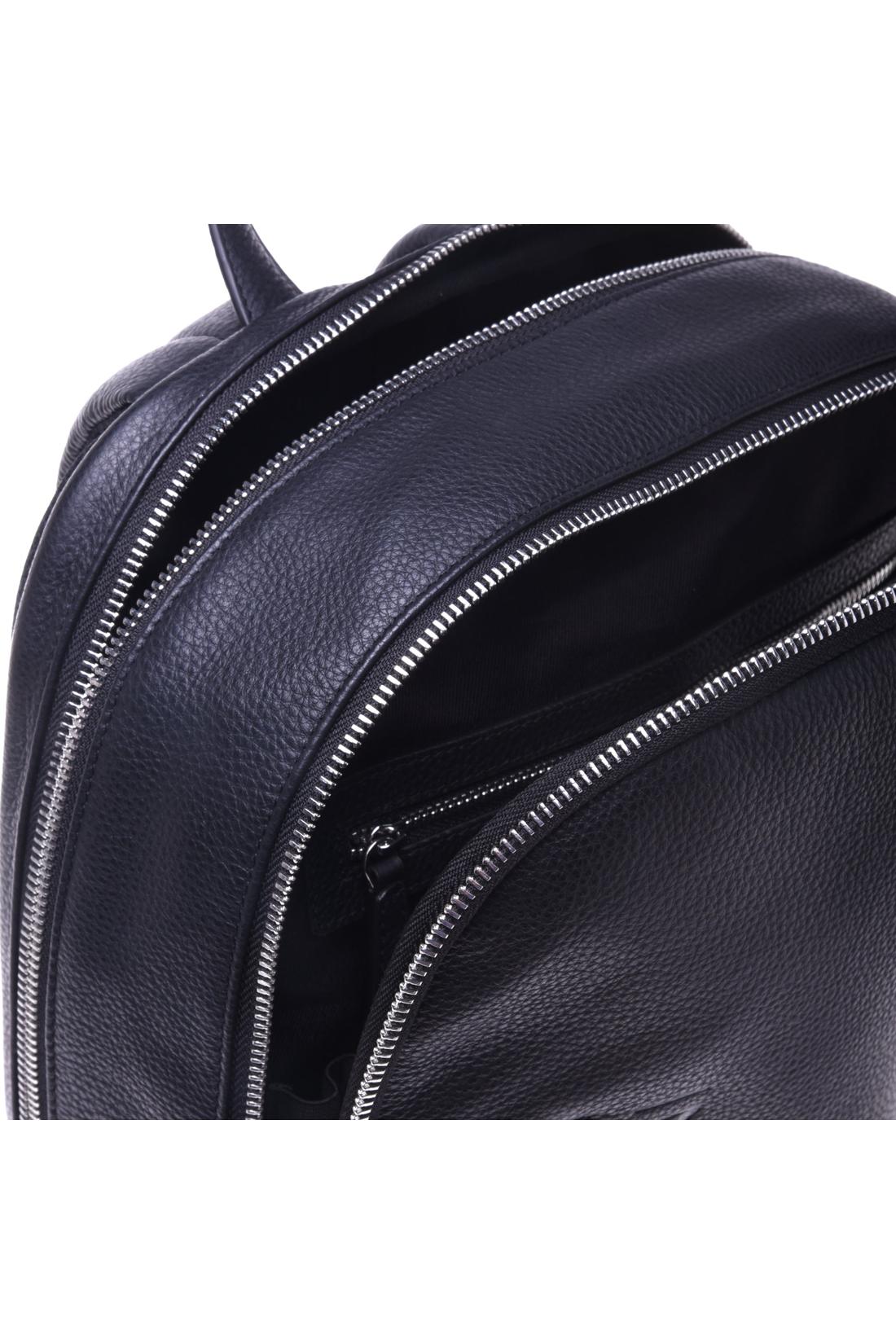 Black tumbled leather rucksack
