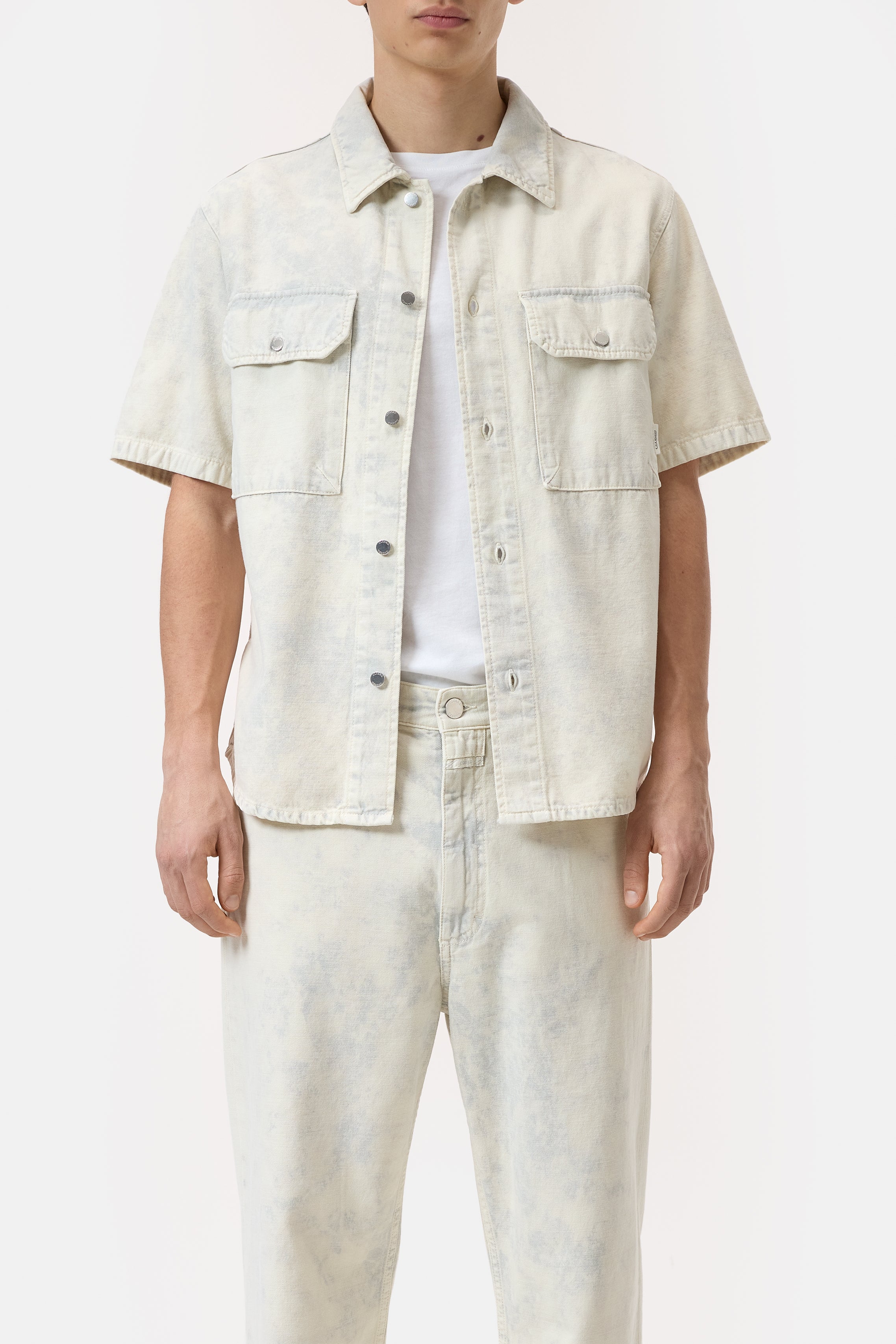 SHORT SLEEVED YOKE SHIRT-Shirts-Closed-XS-CLOUD GREY-ARCHIVIST