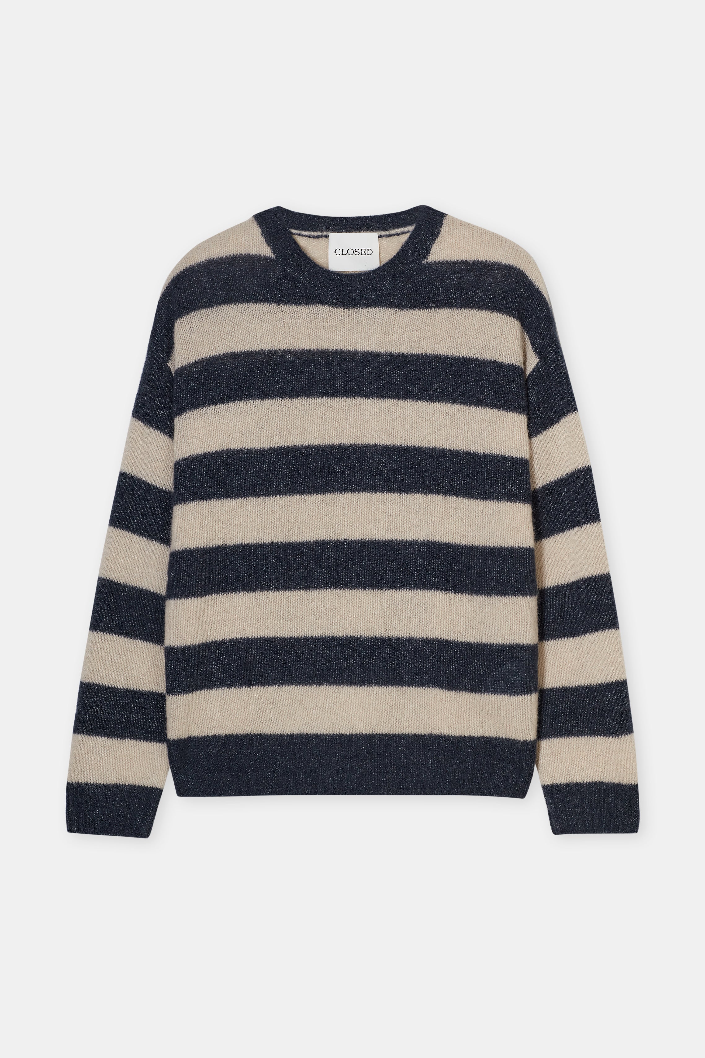 Closed-STRIPED CREW NECK-Strick & Pullover-Black-Deal-Outlet-by-ARCHIVIST