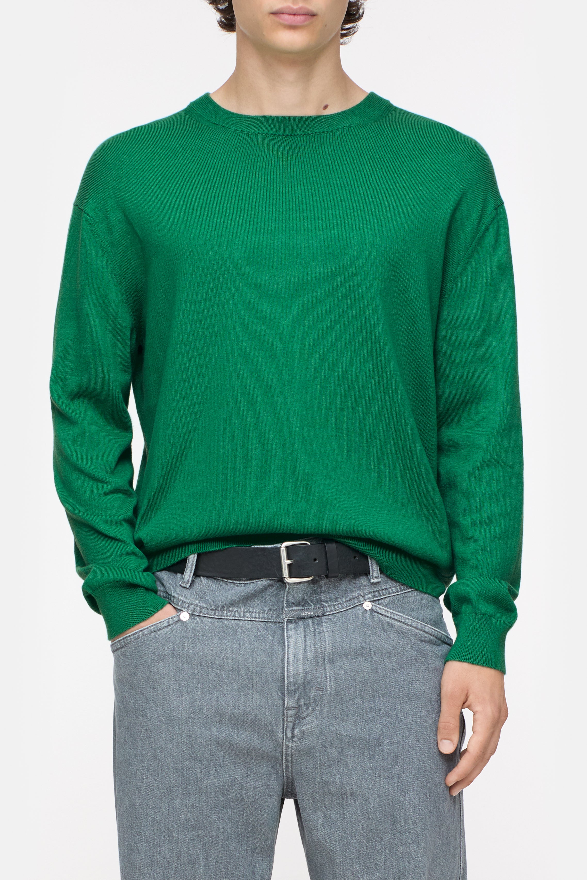 CREWNECK LONG SLEEVE-Strick & Pullover-Closed-XS-EMERALD GREEN-ARCHIVIST