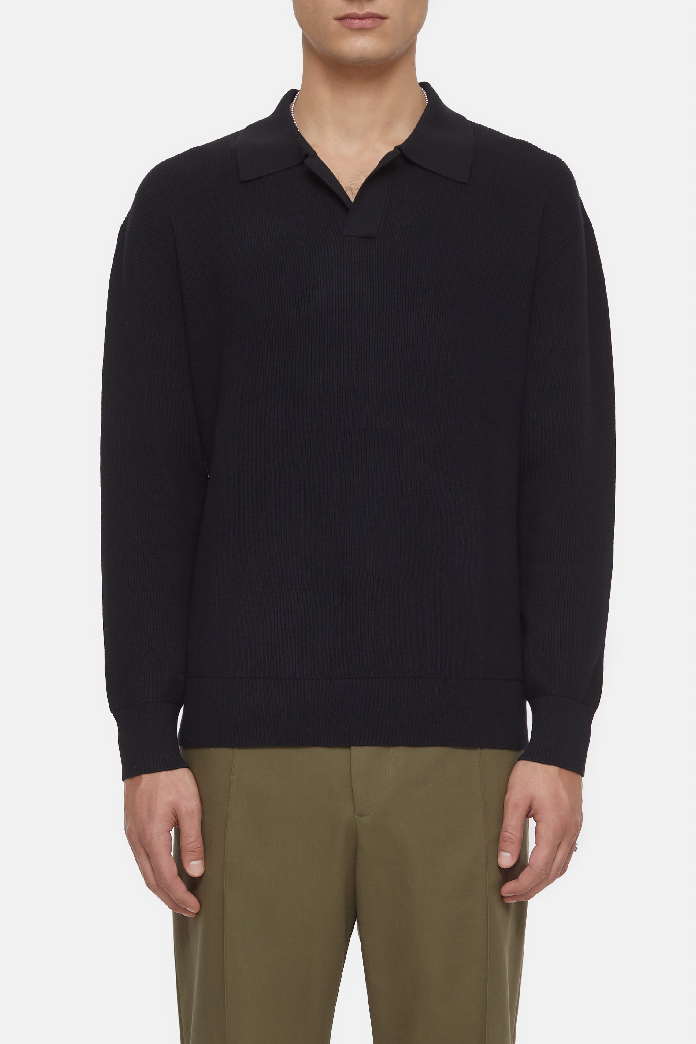 CLOSED-POLO LONG SLEEVE KNITS-ARCHIVE-SALE-OUTLET-Lagerverkauf-Strick & Pullover-M-BLACK-ARCHIVIST