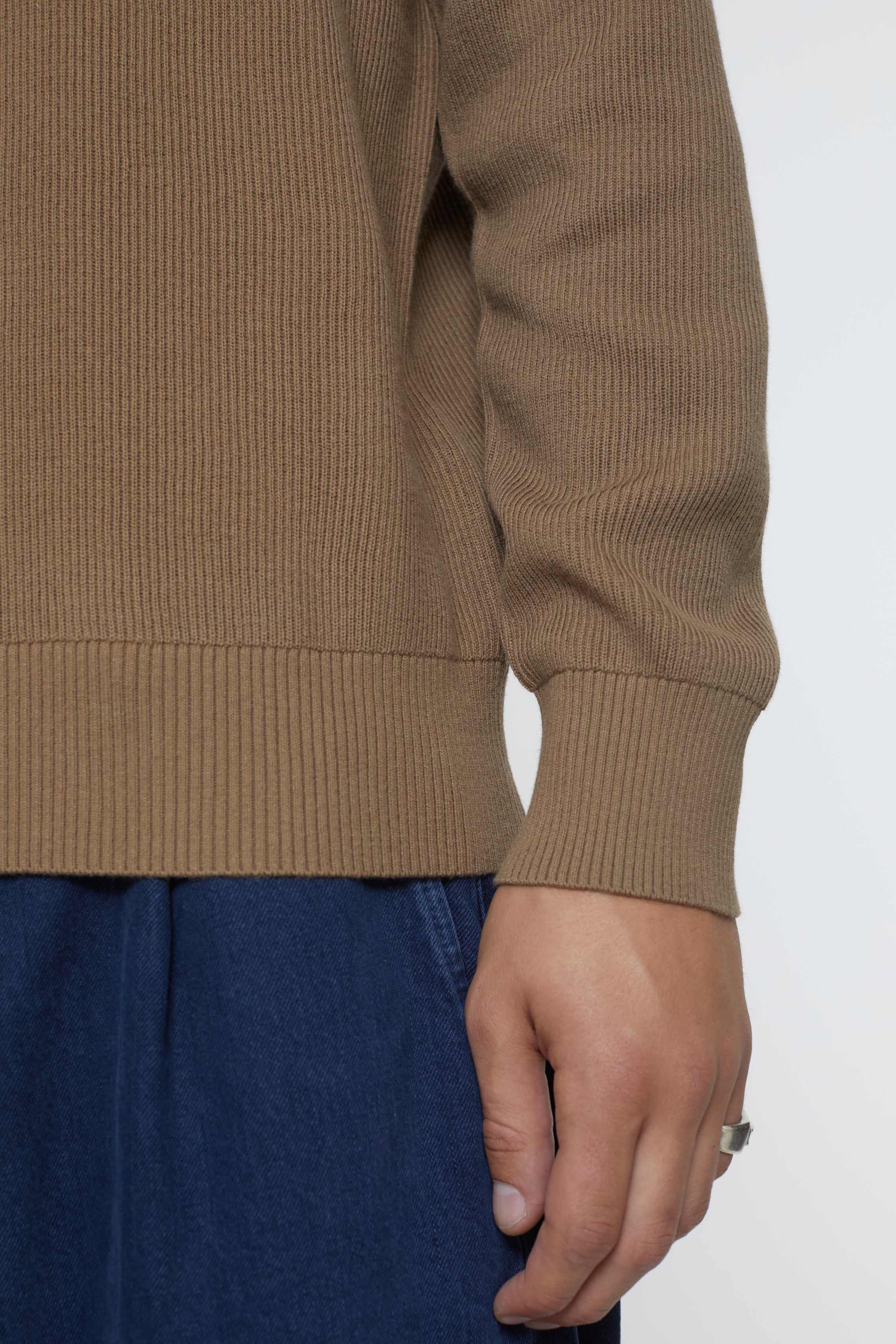 CLOSED-POLO LONG SLEEVE KNITS-ARCHIVE-SALE-OUTLET-Lagerverkauf-Strick & Pullover-S-BROWN SUGAR-ARCHIVIST