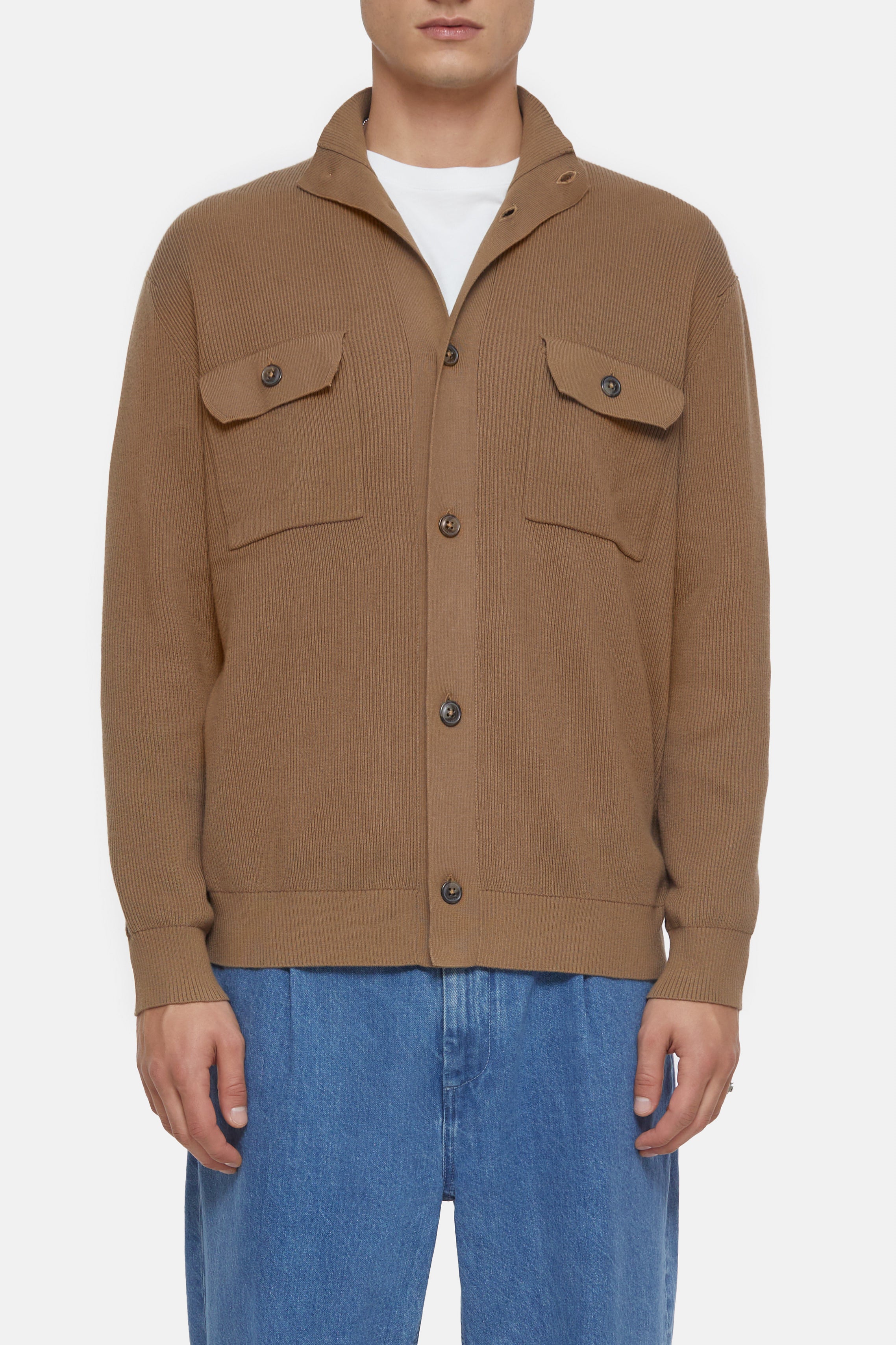 CARDIGAN LONG SLEEVES-Strick & Pullover-Closed-S-BROWN SUGAR-ARCHIVIST