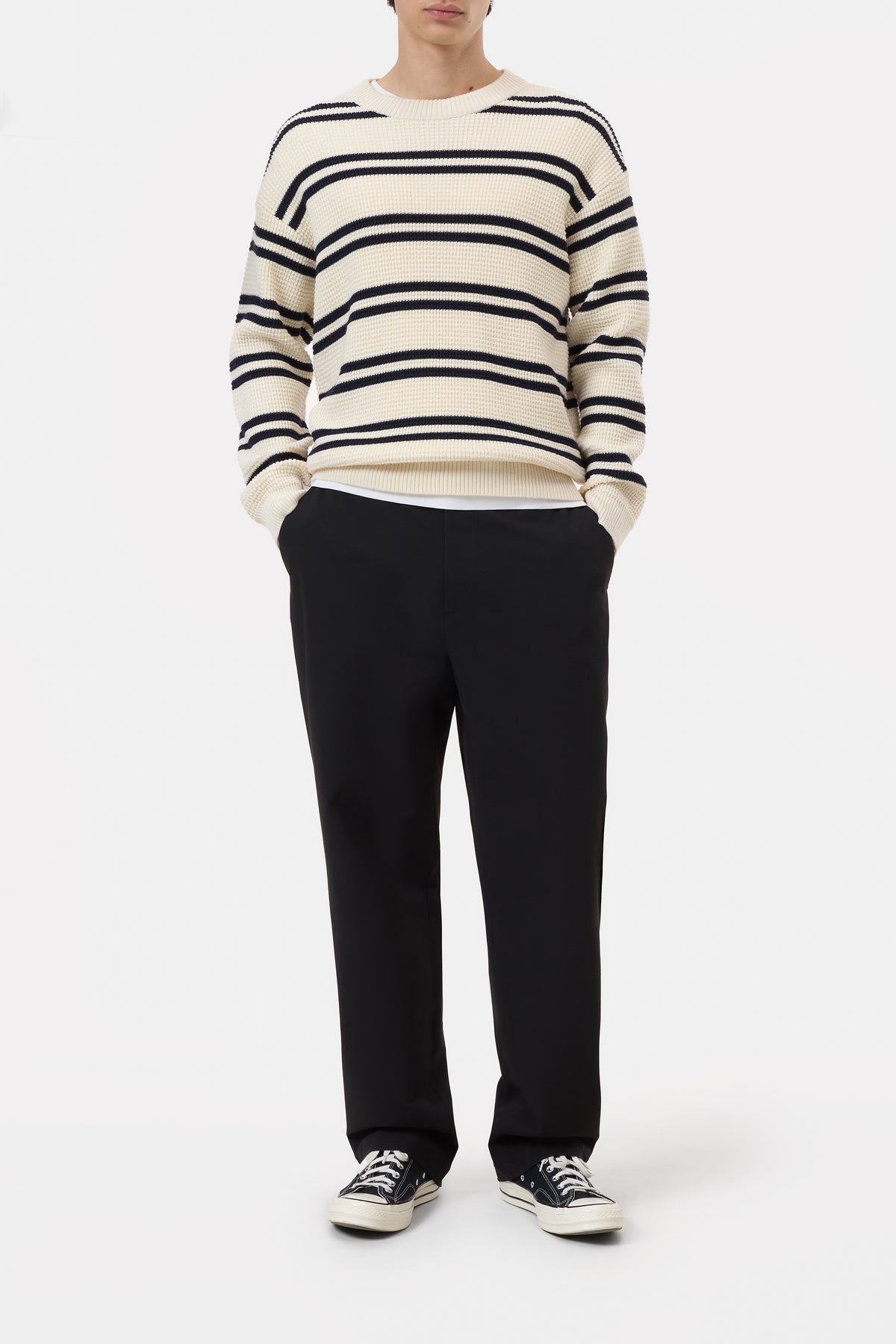 Striped crewneck jumper
