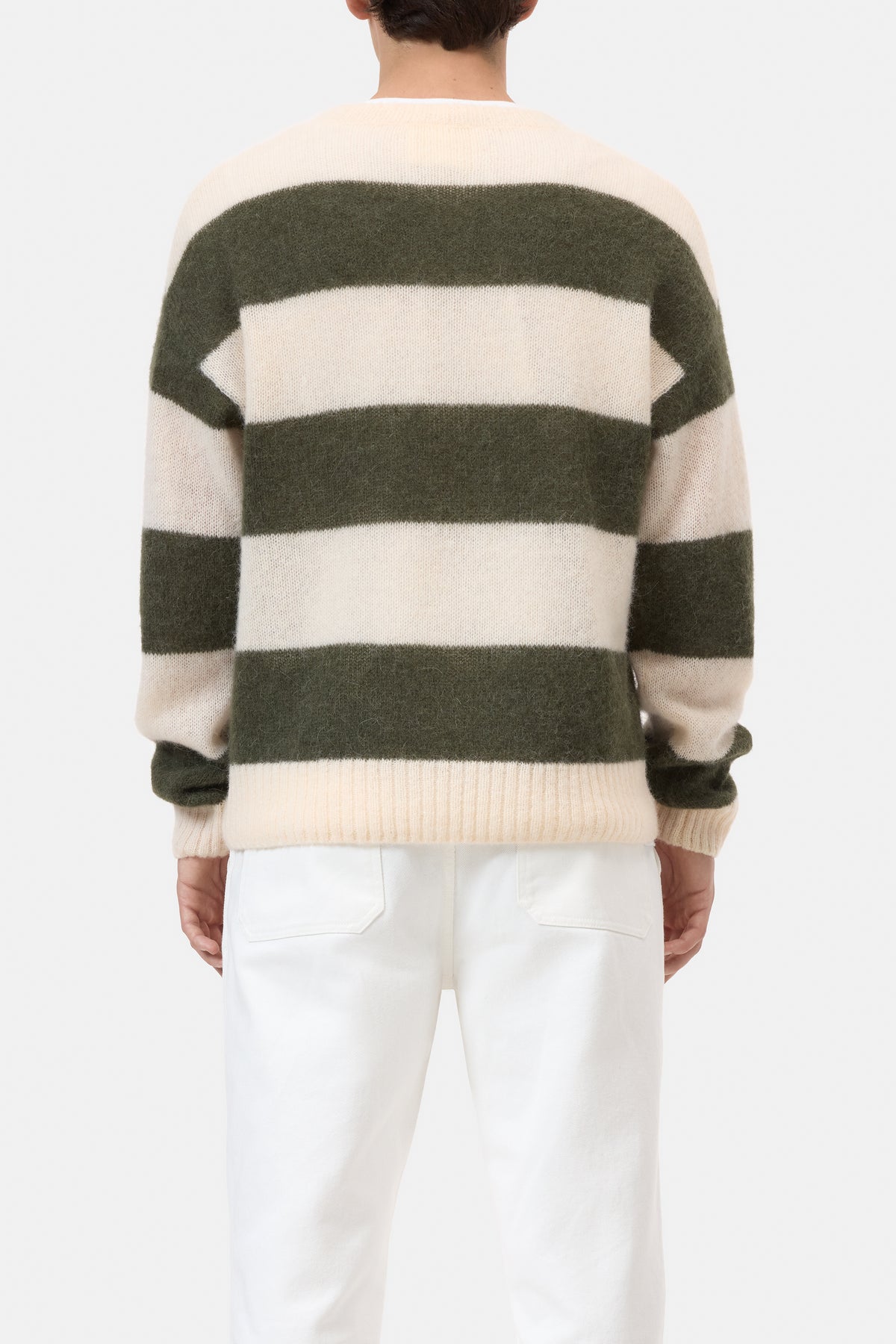 Block stripe crewneck jumper