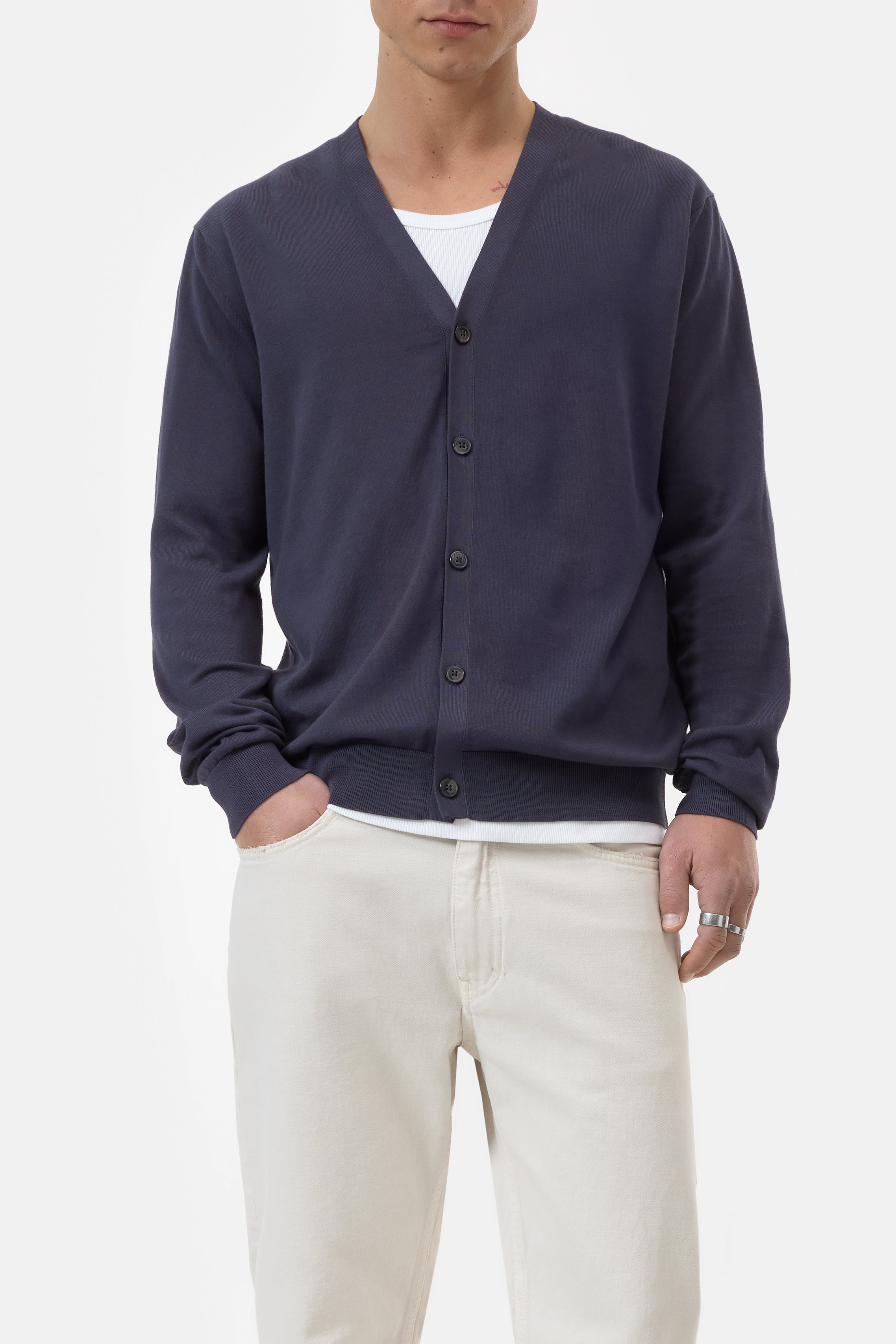 CARDIGAN-Strick & Pullover-Closed-XS-SMOKEY BLUE-ARCHIVIST