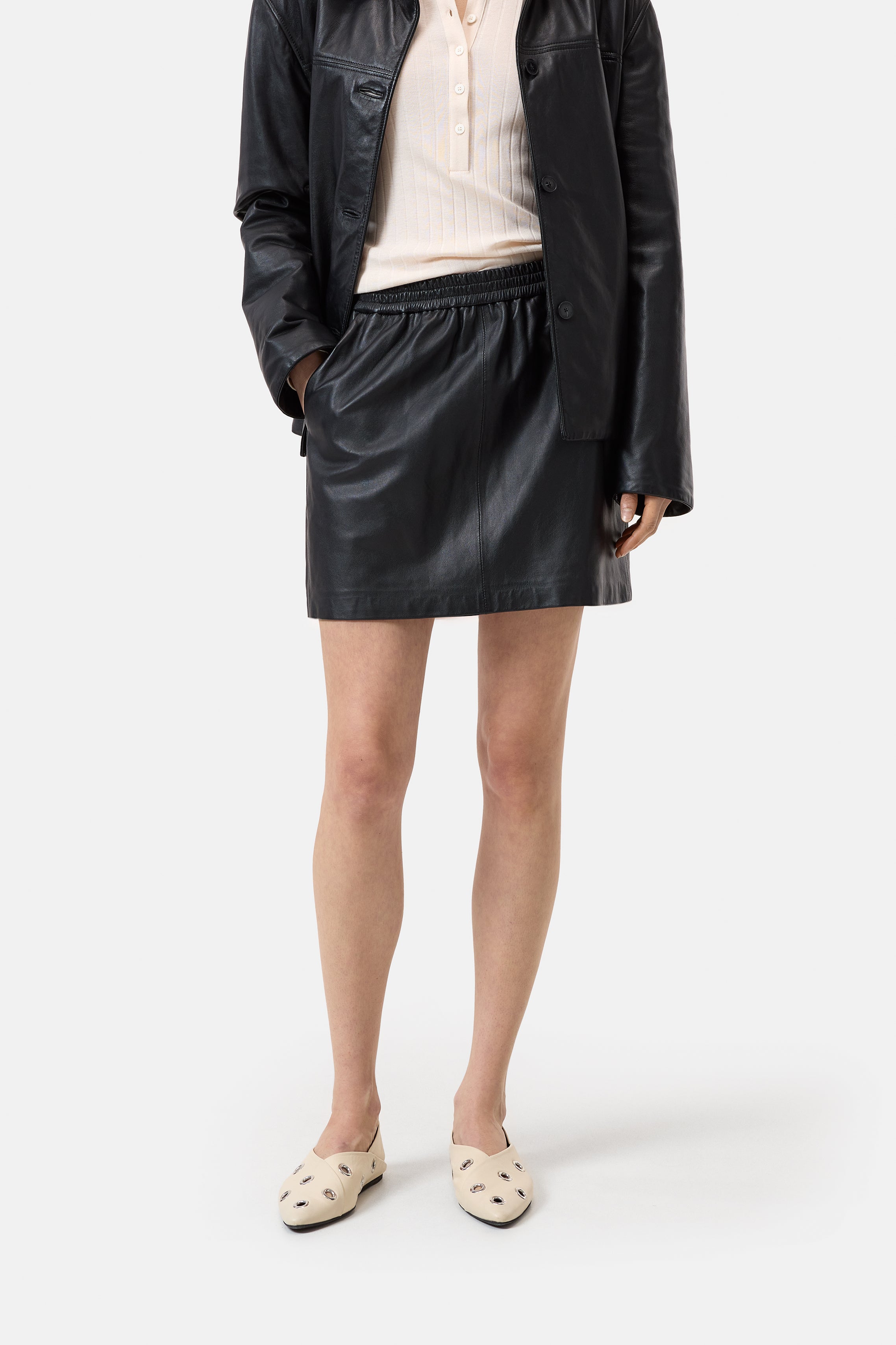 ELASTICATED MINI SKIRT