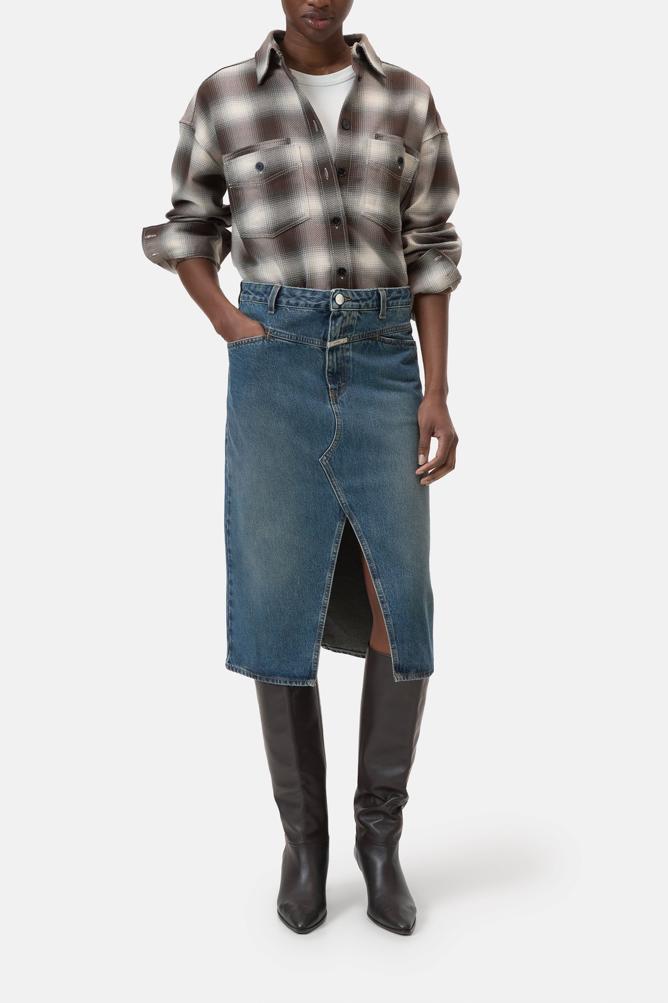 DOUBLE SLIT SKIRT