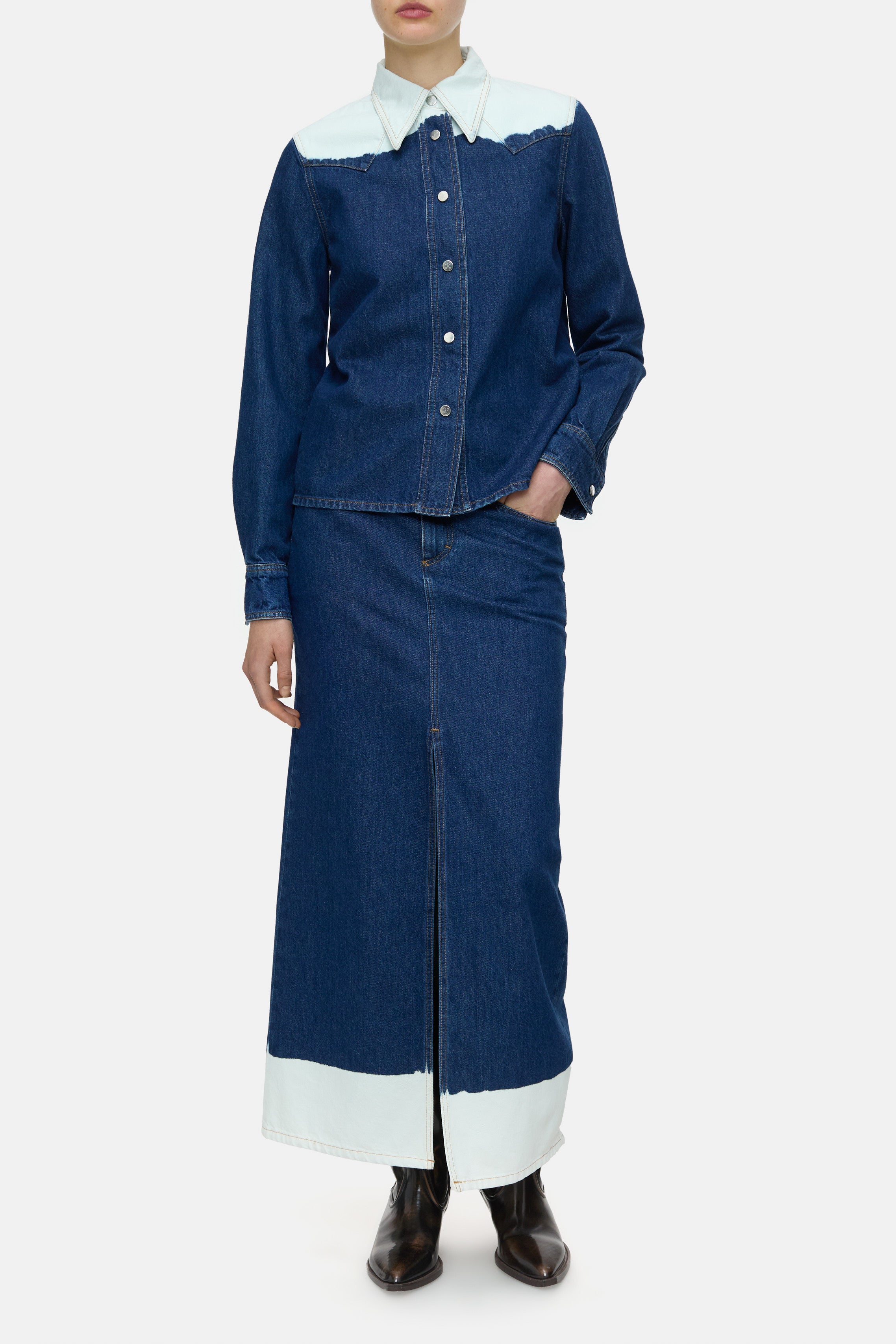 Closed-DENIM WESTERN SHIRT-Hemden & Blusen-Black-Deal-Outlet-by-ARCHIVIST